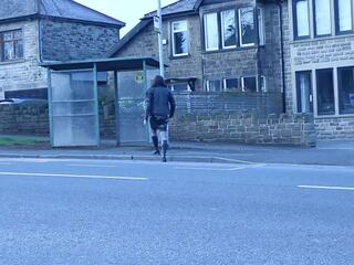 Crossdresser on the streets dressed as a streetwalker