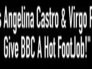 Παχουλές angelina castro & virgo peridot δίνουν bbc ένα φανταστικός footjob&excl;