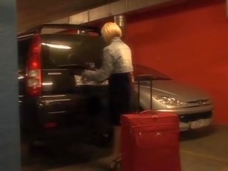 Stewardess is down on her knees for magnificent blowjob